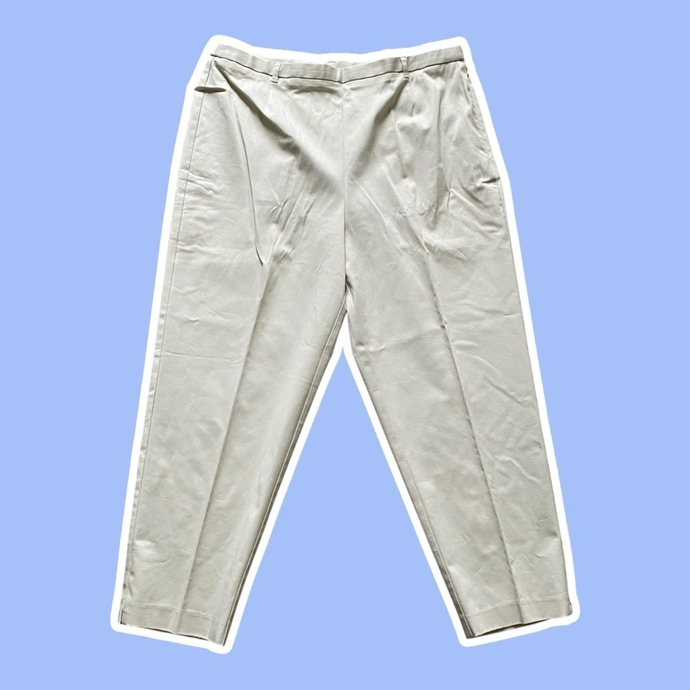 VTG ~ 1990s ~ Talbots ~ Beige Linen Pants ~ Ankle Length ~ Summer ~ Size 18